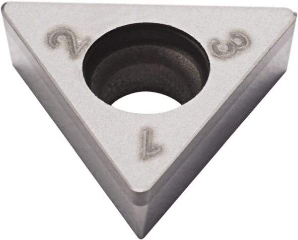 Seco - TCGW21.51 Grade CBN200 PCBN Turning Insert - Uncoated, 60° Triangle, 1/4" Inscr Circle, 3/32" Thick, 1/64" Corner Radius - Makers Industrial Supply