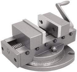 Gibraltar - 4" Jaw Width, 4" Max Jaw Opening, 1-1/2" Throat Depth, Manual Precision Self Centering Vise - Cast Iron (Body), Steel (Jaw Plate), 10-3/4" OAL x 6-3/8" OAH - Makers Industrial Supply