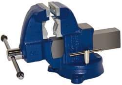 Gibraltar - 3-1/2" Jaw Width x 4" Jaw Opening Capacity, 4-1/2" Throat Depth, Bench & Pipe Combination Vise - 1/8 to 2-1/2" Pipe Capacity, Swivel Base, Bolt Down Attachment, Ductile Iron - Makers Industrial Supply