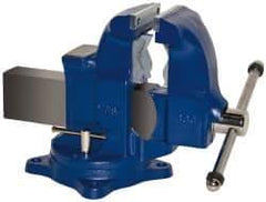 Gibraltar - 5" Jaw Width x 7-1/2" Jaw Opening Capacity, 6" Throat Depth, Bench & Pipe Combination Vise - 1/8 to 4-1/2" Pipe Capacity, Swivel Base, Bolt Down Attachment, Ductile Iron - Makers Industrial Supply