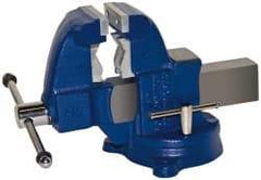 Gibraltar - 3-1/2" Jaw Width x 4" Jaw Opening Capacity, 4-1/2" Throat Depth, Bench & Pipe Combination Vise - 1/8 to 2-1/2" Pipe Capacity, Swivel Base, Bolt Down Attachment, Ductile Iron - Makers Industrial Supply