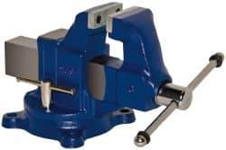 Gibraltar - 3" Jaw Width, 4" Opening Capacity, 3" Throat Depth, Ductile Iron Swivel Bench Vise - Bolt Down Base Attachment - Makers Industrial Supply