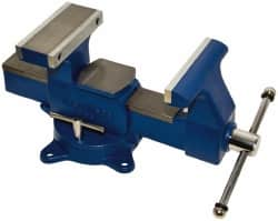 Gibraltar - 8" Jaw Width x 8-1/2" Jaw Opening Capacity, 4-3/4" Throat Depth, Bench & Pipe Combination Vise - 1/8 to 4-1/2" Pipe Capacity, Swivel Base, Bolt Down Attachment, Ductile Iron - Makers Industrial Supply