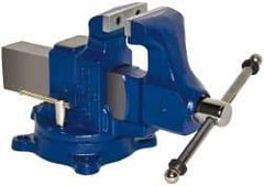 Gibraltar - 4" Jaw Width, 6-1/2" Opening Capacity, 4" Throat Depth, Ductile Iron Swivel Bench Vise - Bolt Down Base Attachment - Makers Industrial Supply