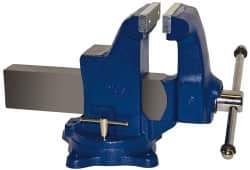 Gibraltar - 6" Jaw Width, 10" Opening Capacity, 6-1/4" Throat Depth, Ductile Iron Swivel Bench Vise - Bolt Down Base Attachment - Makers Industrial Supply