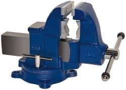 Gibraltar - 4-1/2" Jaw Width x 6" Jaw Opening Capacity, 5-1/2" Throat Depth, Bench & Pipe Combination Vise - 1/8 to 3-1/2" Pipe Capacity, Swivel Base, Bolt Down Attachment, Ductile Iron - Makers Industrial Supply