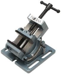 Wilton - 3" Jaw Opening Capacity x 1-1/8" Throat Depth, Angle Drill Press Vise - 3" Wide x 1-1/8" High Jaw, Stationary Base, Standard Speed, 6" OAL x 4" Overall Height, Cast Iron - Makers Industrial Supply