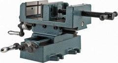 Wilton - 4" Jaw Opening Capacity x 1-3/8" Throat Depth, Horizontal Drill Press Vise - 4" Wide x 1-3/8" High Jaw, Cross Slide Base, Standard Speed, 7" OAL x 5-3/4" Overall Height, Cast Iron - Makers Industrial Supply