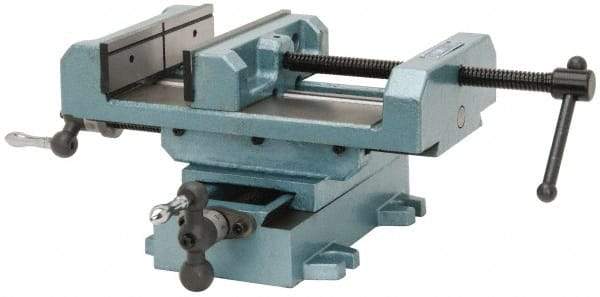 Wilton - 8" Jaw Opening Capacity x 2" Throat Depth, Horizontal Drill Press Vise - 8" Wide x 2" High Jaw, Cross Slide Base, Standard Speed, 11" OAL x 7-1/4" Overall Height, Cast Iron - Makers Industrial Supply