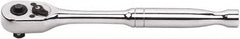 GearWrench - 3/8" Drive Pear Head Quick-Release Ratchet - Full Polish Chrome Finish, 7-7/8" OAL, 45 Gear Teeth, Button Head - Makers Industrial Supply