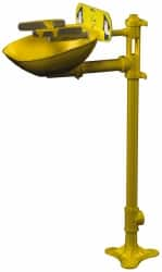 Bradley - Pedestal Mount, Plastic Bowl, Eye & Face Wash Station - 1/2" Inlet, 30 psi Flow, 3 GPM Flow Rate - Makers Industrial Supply