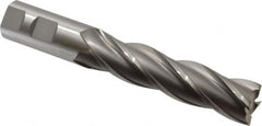 OSG - 1", 4" LOC, 1" Shank Diam, 6-1/2" OAL, 4 Flute, Cobalt Square End Mill - Single End, Uncoated, Spiral Flute, 30° Helix, Right Hand Cut, Right Hand Flute, Series 545 - Makers Industrial Supply