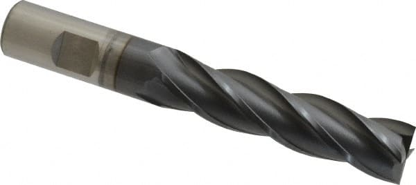 OSG - 3/4", 3" LOC, 3/4" Shank Diam, 5-1/4" OAL, 4 Flute, Square End Mill - Single End, TiCN Finish, 30° Helix, Centercutting, Right Hand Cut, Series 546 - Makers Industrial Supply