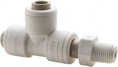 Parker - Plastic Push-To-Connect Tube Fittings Type: Male Swivel Run Tee Tube Outside Diameter (Inch): 1/4 x 1/4 - Makers Industrial Supply