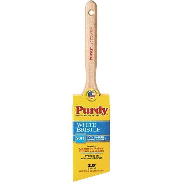 Purdy - 2-1/2" Angled Hog General Purpose Paint Brush - 2-7/8" Bristle Length, 7-1/4" Wood Fluted Handle - Makers Industrial Supply