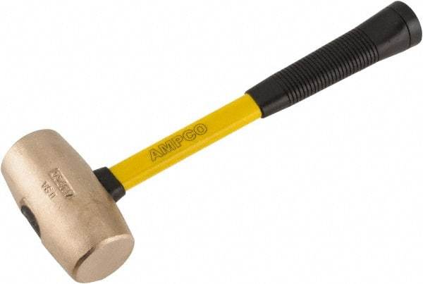 Ampco - 6 Lb Head Mallet - 15" OAL, 15" Long Fiberglass Handle with Grip - Makers Industrial Supply