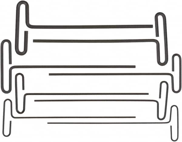 Bondhus - 8 Piece Loop T-Handle Hex Key Set - Hex Range 2 to 10mm, 9" OAL, Protanium High Torque Steel - Makers Industrial Supply