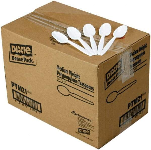 Dixie - Dixie Plastic Tableware, Mediumweight Teaspoons - White - Makers Industrial Supply