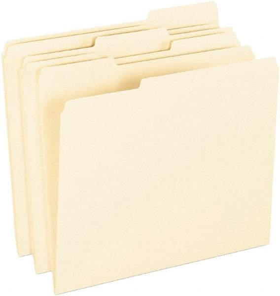 Pendaflex - 8-1/2 x 11", Letter Size, Manila, File Folders with Top Tab - 11 Point Stock, 1/3 Tab Cut Location - Makers Industrial Supply