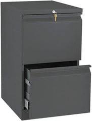 Hon - 15" Wide x 28" High x 19-7/8" Deep, 2 Drawer Mobile Pedestal - Steel, Charcoal - Makers Industrial Supply