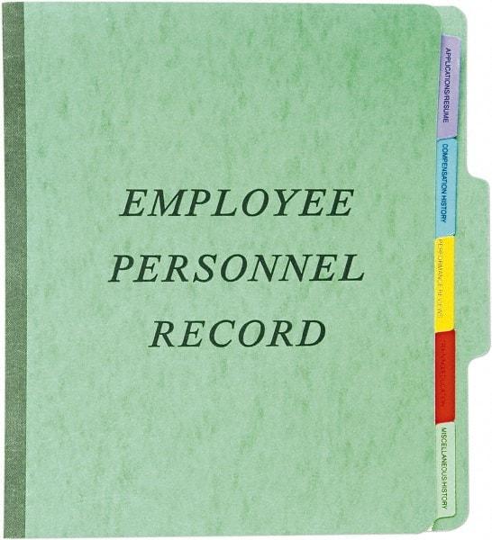 Pendaflex - 8-1/2 x 11", Letter Size, Green, Personnel File Folder - 11 Point Stock, 1/3 Tab Cut Location - Makers Industrial Supply