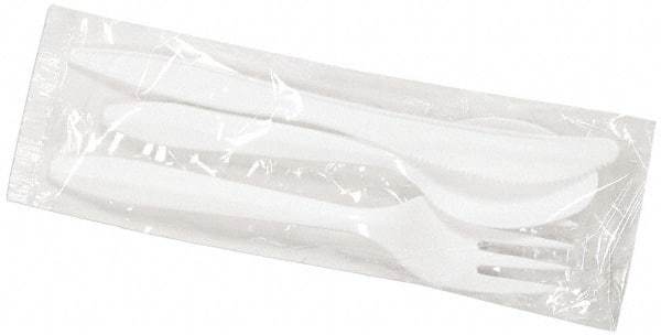 Boardwalk - Boardwalk Three-Piece Wrapped Cutlery Kit: Fork, Knife, Spoon - White - Makers Industrial Supply