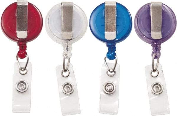 ADVANTUS - 30 Inch Long, Retractable ID Holder Strap - Assorted Colors, 4 Pack - Makers Industrial Supply