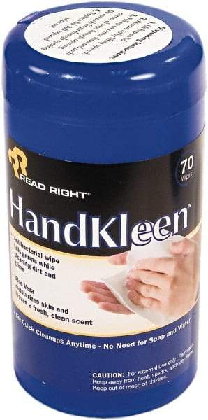 READ RIGHT - Pre-Moistened Hand Cleaning Wipes - Pop-Up, 6-1/2" x 5-1/2" Sheet Size, White - Makers Industrial Supply