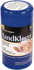 READ RIGHT - Pre-Moistened Hand Cleaning Wipes - Pop-Up, 6-1/2" x 5-1/2" Sheet Size, White - Makers Industrial Supply