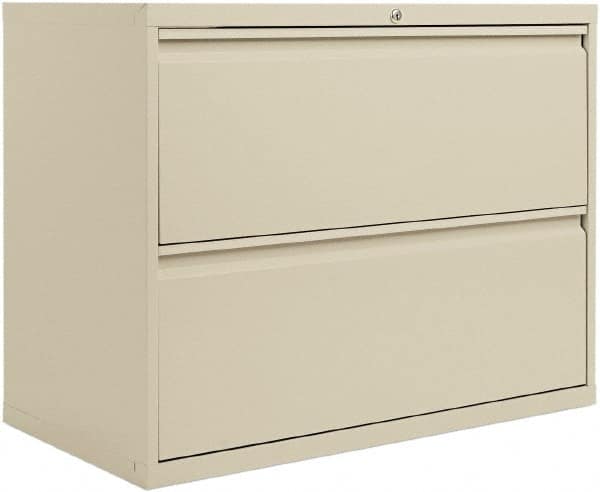 ALERA - 36" Wide x 29" High x 19-1/4" Deep, 2 Drawer Lateral File with Lock - Steel, Putty - Makers Industrial Supply