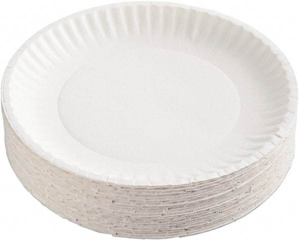 AJM Packaging Corporation - Coated Paper Plates, 9" - White - Makers Industrial Supply