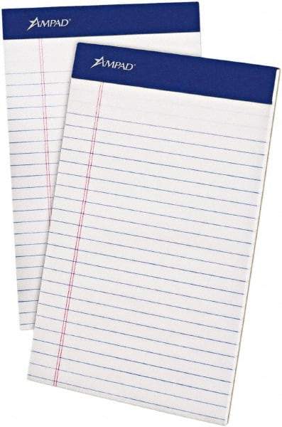 AMPAD - 50 Sheet, 5 x 8", Jr. Legal (Style) Writing Pad - White - Makers Industrial Supply