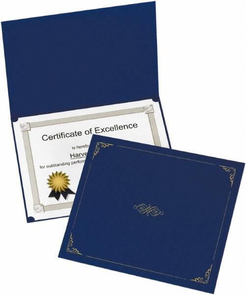 OXFORD - 5 Piece Dark Blue Document Holders-Certificate/Document - 9-3/4" High x 12-1/2" Wide - Makers Industrial Supply