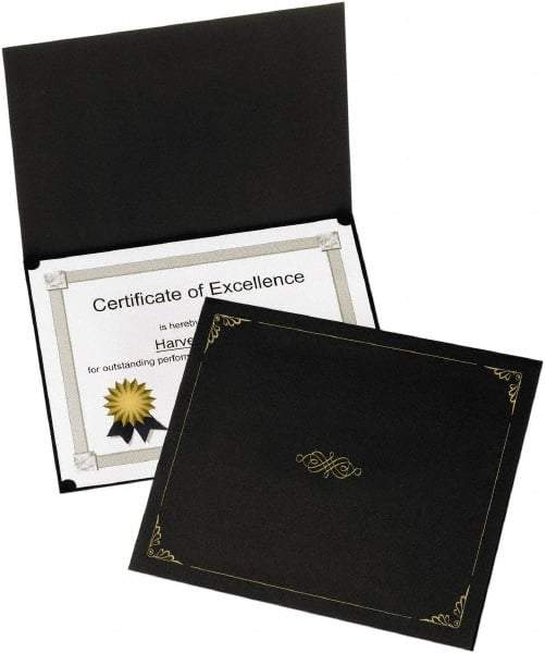 OXFORD - 5 Piece Black Document Holders-Certificate/Document - 9-3/4" High x 12-1/2" Wide - Makers Industrial Supply