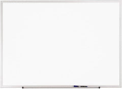 Quartet - 24" High x 36" Wide Erasable Melamine Marker Boards - Anodized Aluminum, 24-5/8" Deep, Includes One Quartet Dry-Erase Marker & Attachable Accessory Tray & Mounting Hardware - Makers Industrial Supply