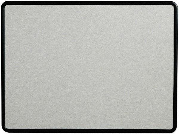 Quartet - 48" Wide x 36" High Open Cork Bulletin Board - Fabric, Gray - Makers Industrial Supply