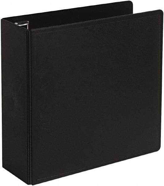 Cardinal - 4" Sheet Capacity, 8-1/2 x 11", Non-View Ring Binder - Vinyl, Black - Makers Industrial Supply