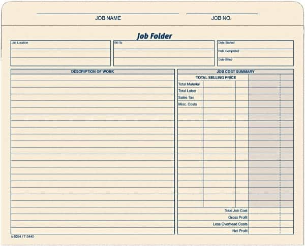 TOPS - 8-1/2 x 11", Letter Size, Manila, File Folders with Top Tab - 11 Point Stock, Straight Tab Cut Location - Makers Industrial Supply