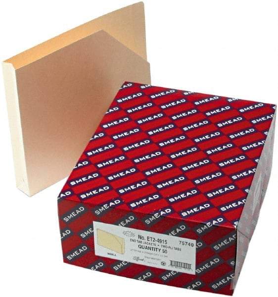 Samsill - 8-1/2 x 11", Letter Size, Manila, File Jackets/Sleeve/Wallet with Expanding End Tab Jacket - 11 Point Stock, Straight Tab Cut Location - Makers Industrial Supply