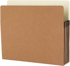 Samsill - 8-1/2 x 11", Letter Size, Manila/Redrope, Expandable File Folders with Drop Front & Top Tab Pocket - 11 Point Stock, Straight Tab Cut Location - Makers Industrial Supply