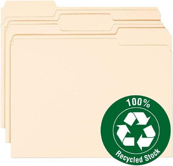 Samsill - 8-1/2 x 11", Letter Size, Manila, File Folders with Top Tab - 11 Point Stock, 1/3 Tab Cut Location - Makers Industrial Supply