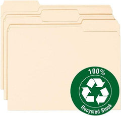 Samsill - 8-1/2 x 11", Letter Size, Manila, File Folders with Top Tab - 11 Point Stock, 1/3 Tab Cut Location - Makers Industrial Supply