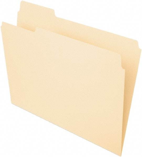 Pendaflex - 8-1/2 x 11", Letter Size, Manila, File Folders with Top Tab - 11 Point Stock, 1/3 Tab Cut Location - Makers Industrial Supply