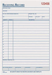 TOPS - 50 Sheet, 5-1/2 x 7-7/8", Receiving Record Book - White - Makers Industrial Supply