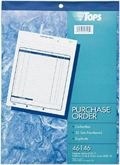 TOPS - 50 Sheet, 8-3/8 x 10-3/16", Purchase Order Book - White - Makers Industrial Supply