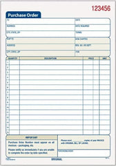 TOPS - 50 Sheet, 5-9/16 x 7-15/16", Purchase Order Book - White - Makers Industrial Supply