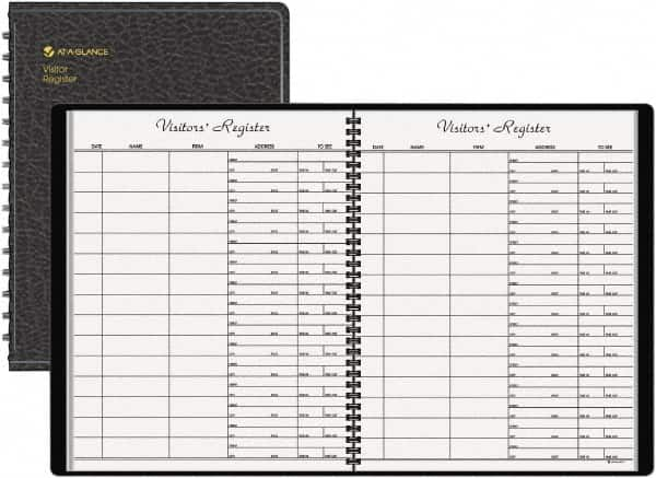 AT-A-GLANCE - 60 Sheet, 8-1/2 x 11", Register Book - Black - Makers Industrial Supply