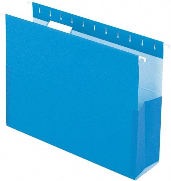 Pendaflex - 8-1/2 x 11", Letter Size, Blue, Box Bottom Hanging File Folders with Sides - 11 Point Stock - Makers Industrial Supply