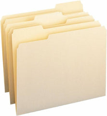 Samsill - 8-1/2 x 11", Letter Size, Manila, File Folders with Top Tab - 11 Point Stock, 1/3 Tab Cut Location - Makers Industrial Supply