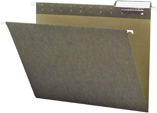 Samsill - 8-1/2 x 11", Letter Size, Standard Green, Expanding Hanging File Holder - 11 Point Stock, 1/3 Tab Cut Location - Makers Industrial Supply